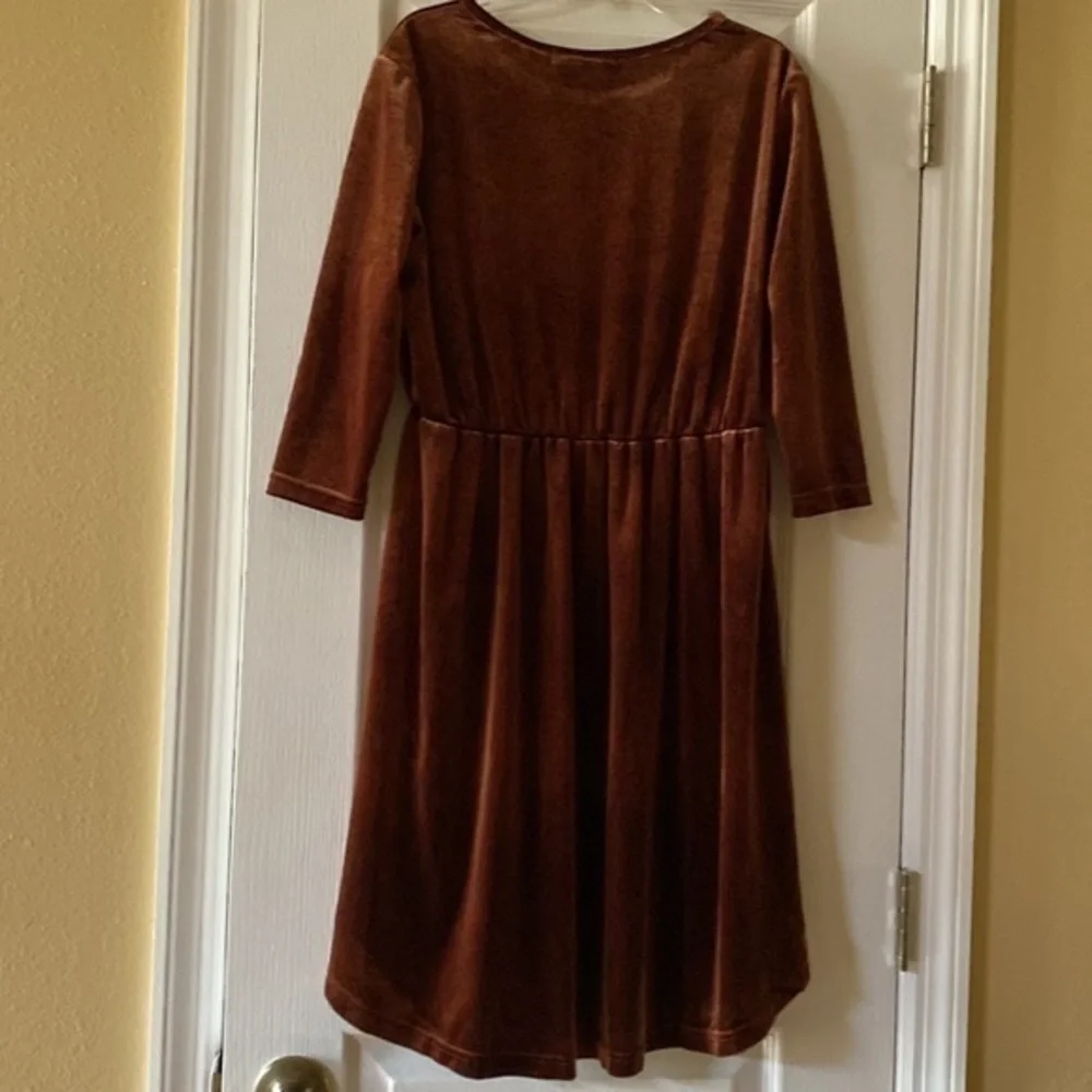 Amaryllis brown velveteen dress size small perfect condition‎